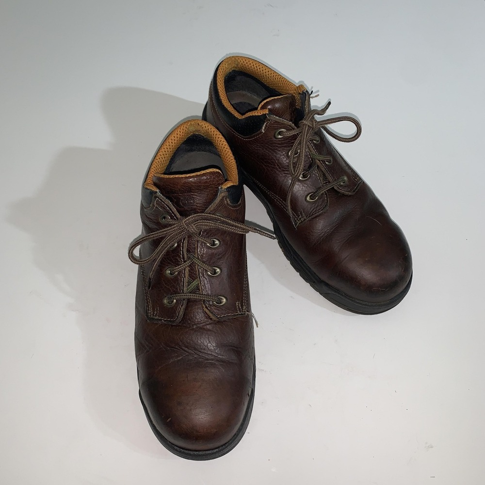 Timberland PRO Work Boots Mens 11.5 W Brown Leather Titan Alloy Safety Toe 47028